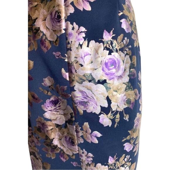 NWT ELIZA J DRESS FLORAL METALLIC FOIL JACQUARD RUFFLE ONE SHOULDER COCKTAIL - Picture 10 of 10